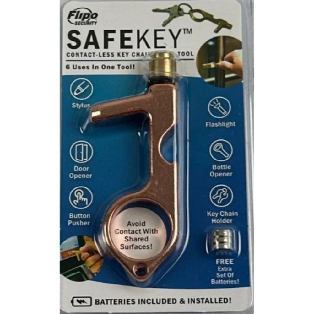 Buy 1, Get 2 Free LED Key Chain Multi-Tool – Stylus, Flashlight, Extra Batteries
